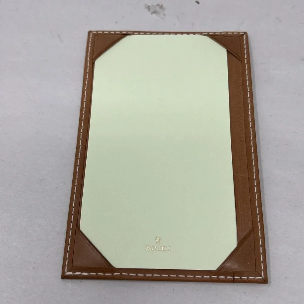 Rolex Tan Leather Notepad Holder w/Paper and Box